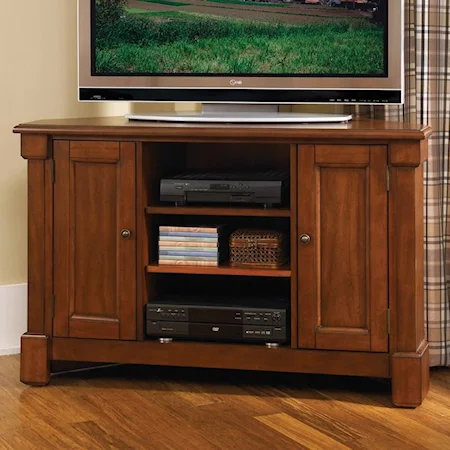 Corner TV Stand with 2 Shelves and 2 Storage Cabinets